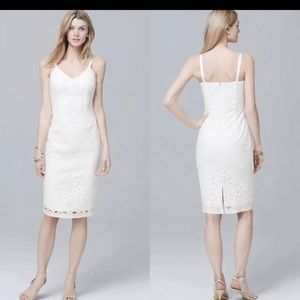White House Black Market Sleeveless Lace Sheath Dress size 4 like new, no tags